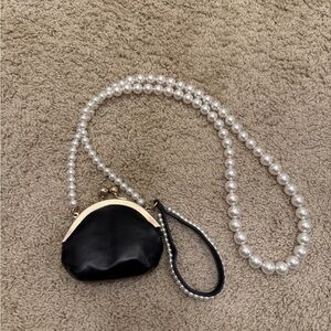 Simone Rocha Black Leather Coin pouch